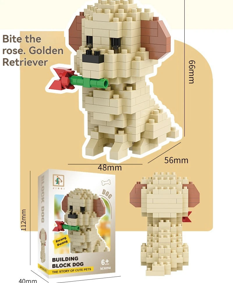 DIY Creative Micro Building Blocks Set  Dogs  Cartoon Character Models DIY Educational Toys For Children Birthday Gift