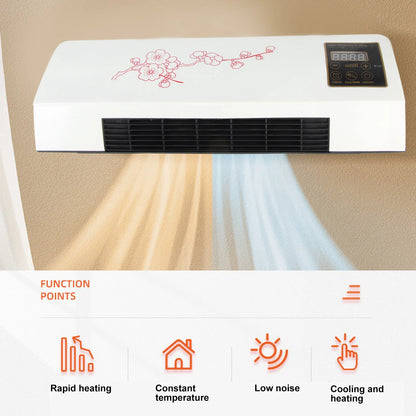 Electric Air Conditioner Fan Wall Mount Easy  Temperature  Timer Heating and Cooling Fan Cooling Heating Fan