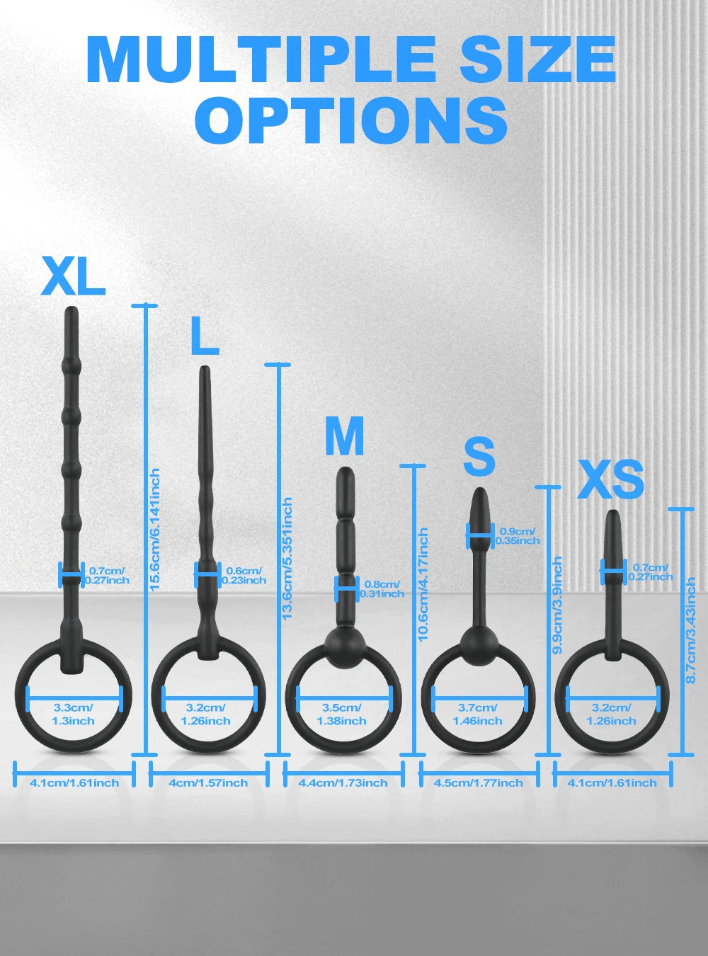 5 Sizes Soft Silicone Urethral Dilator Horse Eye Stick Penis Rod Male Masturbation Blockage Stimulator Catheter Sex Toys for Men