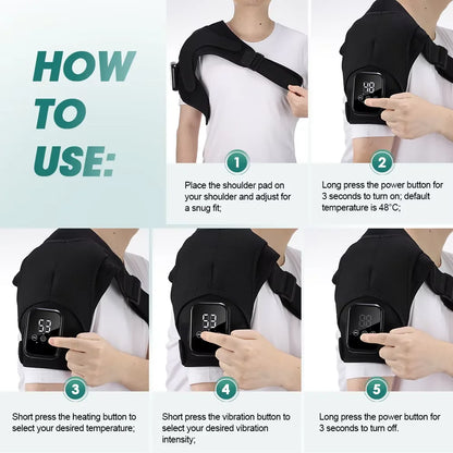 Electric Shoulder Heating Pad 3-Speed Vibration Muscle Relax Belt Thermal Massager Shoulder Neck Health Care Support Brace