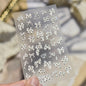 Shell Light Nail Stickers Small Fresh White Bow Ribbon Nail Charms Stickers Self Adhesive Nails 3D Decorations Parts DIY Decals