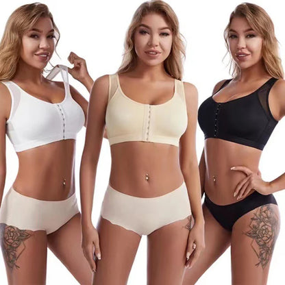 Large Size Front Closure Bra Wire Free Vest Brassiere Intimates Women's Push Up Bralette Underwear Female Unlined Bras Lingerie