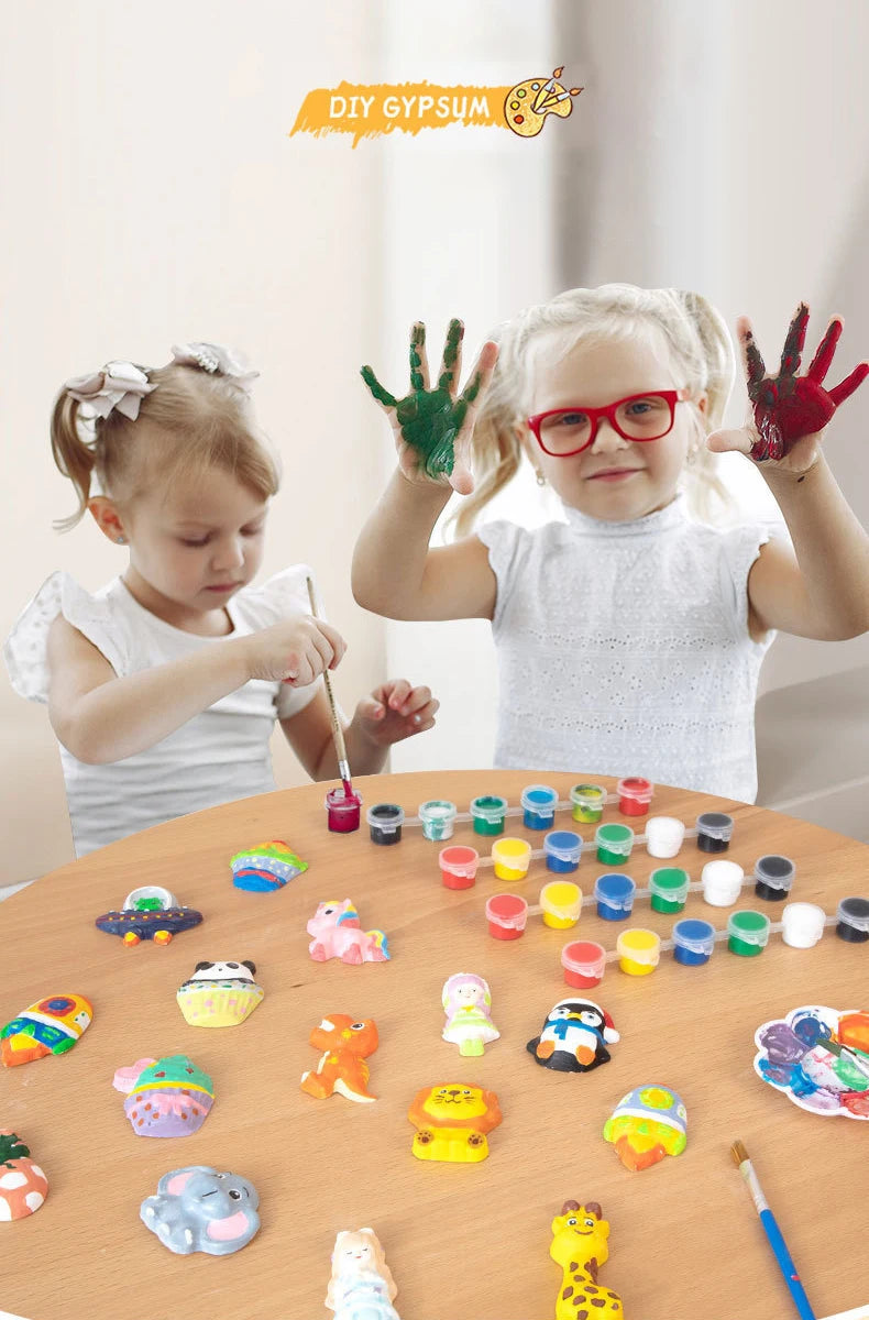 Arts and Crafts Set Painting Kit Unpainted DIY Dinosaur Space Projects Creative Blank Model Toys Graffiti Montessori Educational
