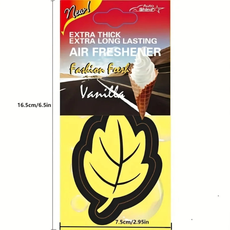 3-60pcs Car Air Freshener Natural Scented Tea Paper Auto Hanging Vanilla Perfume Fragrance Leaf Shape Car Accessories Interior