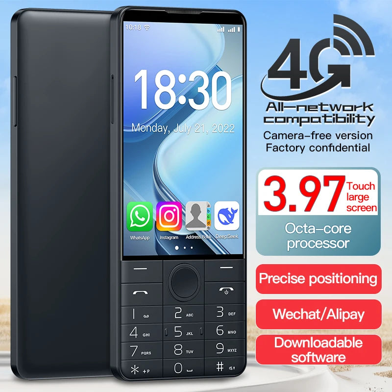 DOOV R70 4G Smart Touch Screen Keypad Mobile Phone Without Camera 6GB+128GB 2600mAh 4.0 Inch Smartphone Android Hebrew Keyboard