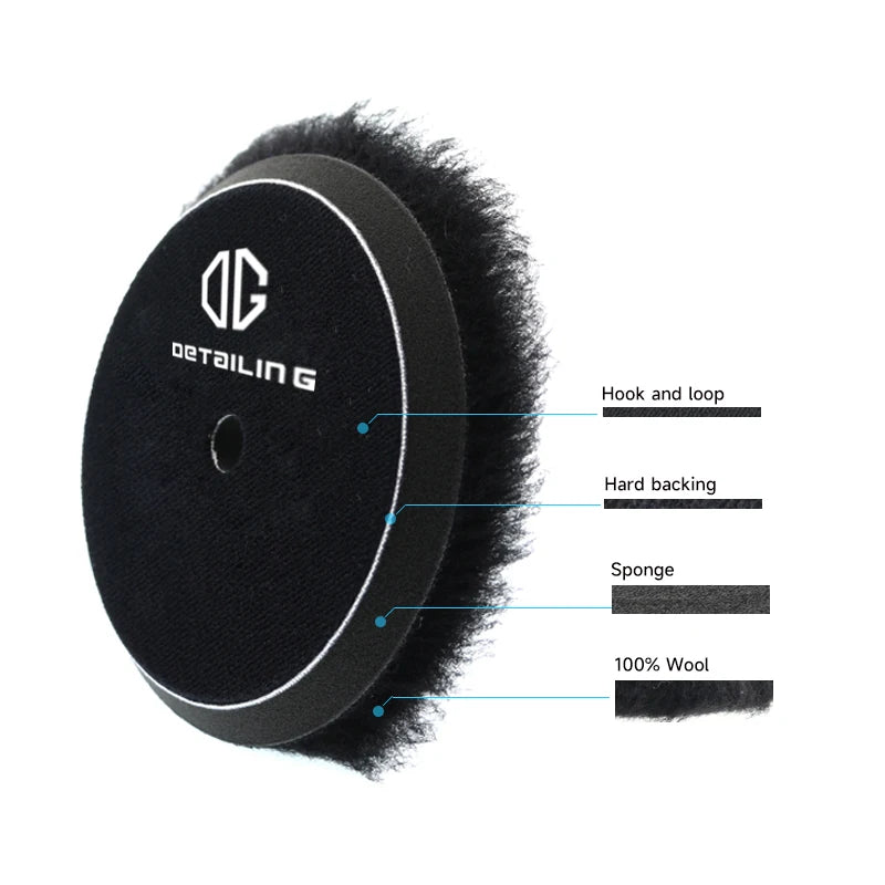DETAILING Car Polishing Pad Wool Buffing Pads Waxing Polishing Disc Cleaning Scratch Removal Tool 3/5/6 Inch Self-Adhesive