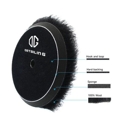 DETAILING Car Polishing Pad Wool Buffing Pads Waxing Polishing Disc Cleaning Scratch Removal Tool 3/5/6 Inch Self-Adhesive