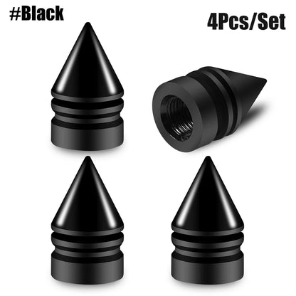 4pcs Car Tire Valve Cap Grenade Aluminum Tyre Valve Stem Cover Air Dust Cap Tire Valve Truck Bike Wheel Rim Valve Stem Cap