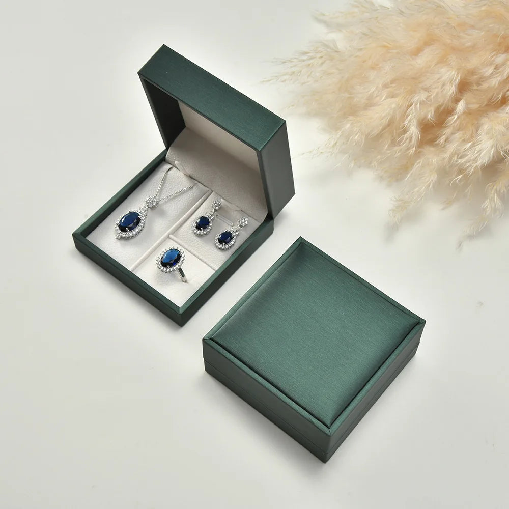 PU Leather Jewelry Packing Box Ring Earrings Necklace Bracelet Jewellery Display Storage Case For Wedding Engagement