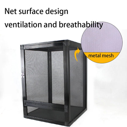 Reptile Terrarium Tall Landscape Ecological Tank Metal Mesh Door Breeding Cage Front Opening Reptile Rainforest Habitats