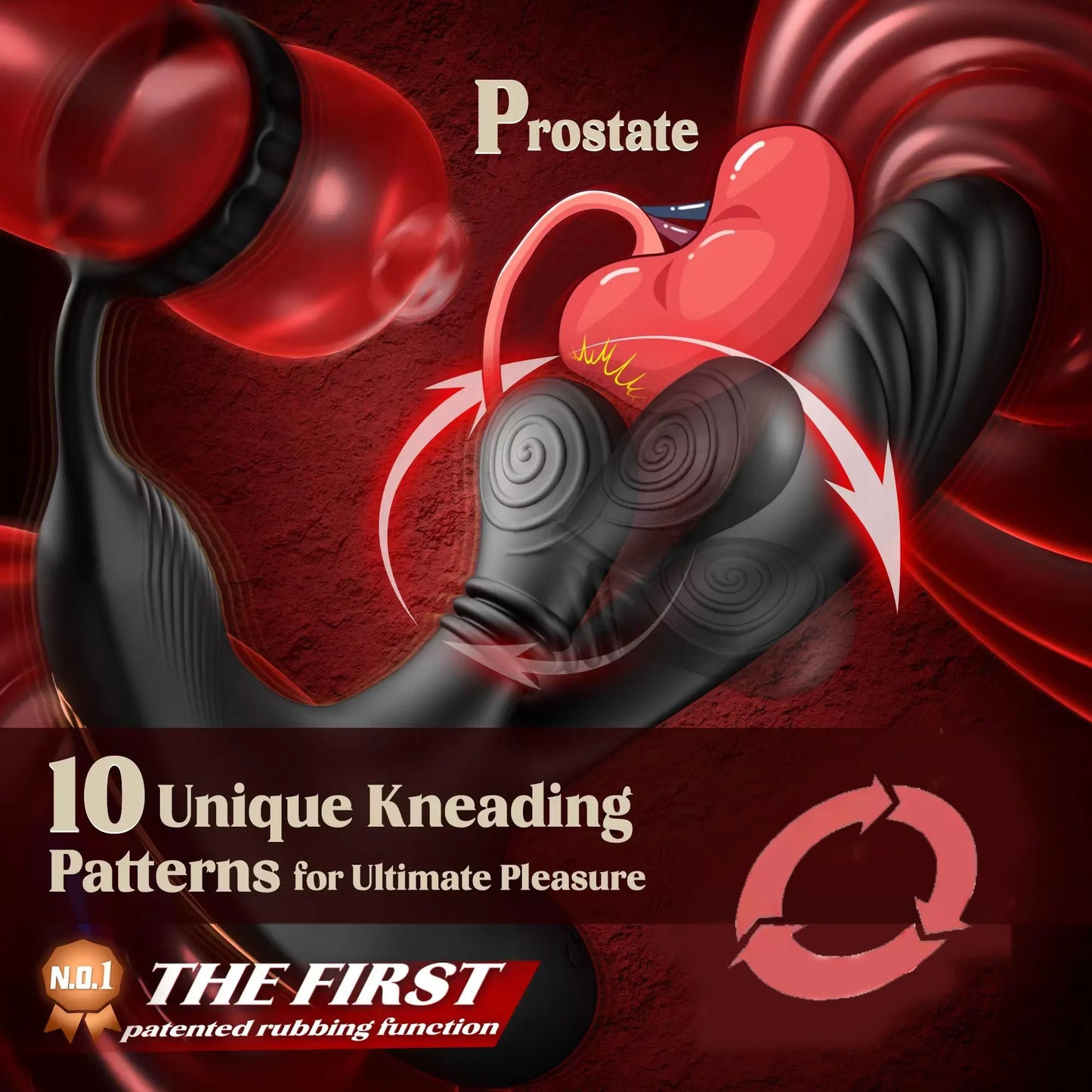 360° Circular Kneading Anal Vibrator Male Prostate Massager with Cock Ring 3 in 1 L-Shaped Vibrators Adult Anal Sex Toy for Gay