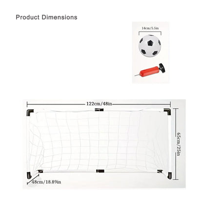 Portable Folding Soccer Goal Net Set Kids Indoor Outdoor Sports Toy Football Training Equipment with Ball Boys Girls Gift