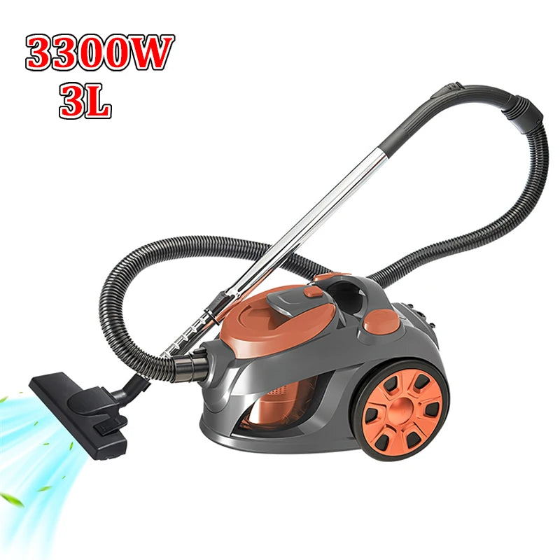 3300W Multicyclonic Vacuum Cleaner 3L Bagless Canister Vacuum Cleaner Cleaning Machine for Hard Floors Carpets Pet Hair