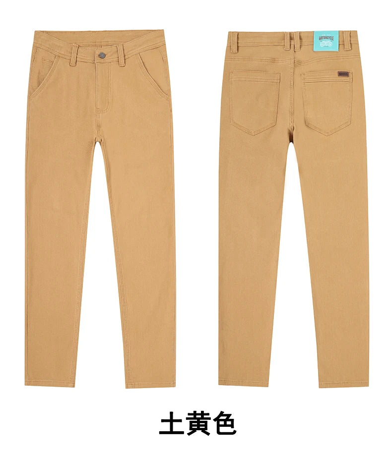 Classic Style 3 Colors Autumn Men's Slim Brown Jeans High Quality Business Casual High Stretch Denim Pants Male Brand Trousers