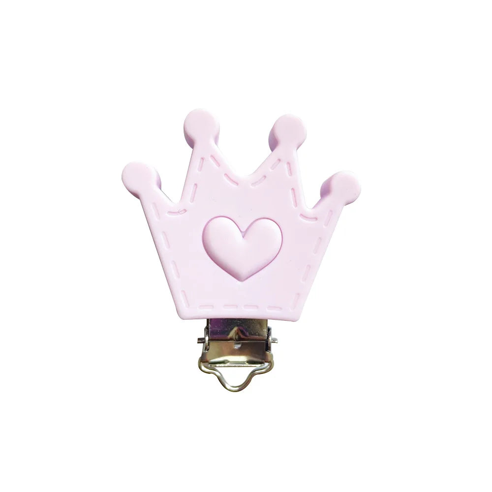 10pcs Silicone Heart Pacifier Clips DIY Baby Teething Teether Necklace Bead Tool Nurs Gift Nipple Chain Accessories