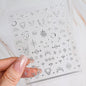 Black White Star 3D Nail Art Sticker Y2K Pentagram Self-Adhesive Decals Laser Shiny Glitters Starlight Manicure Ornaments Slider