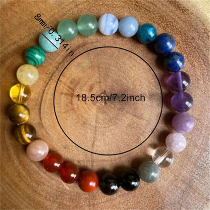 Bracelets Women Healing Tiger Eyes Amethyst Gemstone 7 Chakra Beads Bangles Yoga Stone Gift for Couple Items Jewelry Y2K Lady