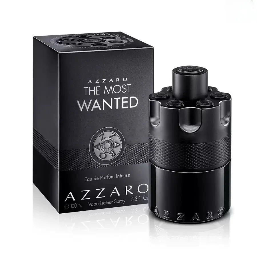 Azzaro The Most Wanted 100ml Eau de Parfum Intense - Woody & Seductive Mens Cologne - Fougère, Ambery & Spicy Fragrance for Date Night - Lasting Wear - Luxury Perfumes for Men, Wooden base, long-lasting fragrance, black Hard