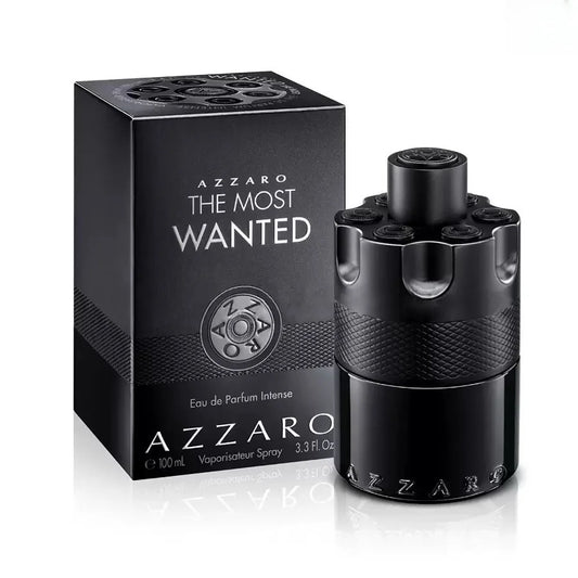Azzaro The Most Wanted 100ml Eau de Parfum Intense - Woody & Seductive Mens Cologne - Fougère, Ambery & Spicy Fragrance for Date Night - Lasting Wear - Luxury Perfumes for Men, Wooden base, long-lasting fragrance, black Hard