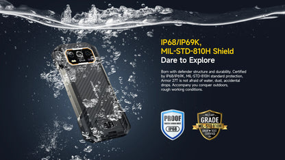 Ulefone Armor 27T 4G 10600mAh Rugged Phone Android 15 Smartphone 24GB +256GB  6.78"FHD+ 120Hz 64MP Night Vision Camera NFC