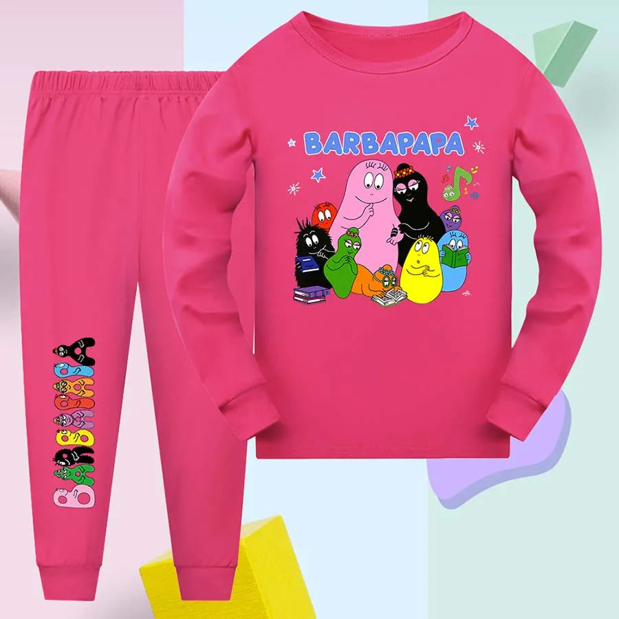 barbapapa Children's Suit for Girls Children's Clothing Girl Child Tracksuit Pajamas Kids Football Kits Korean Popular Clothes