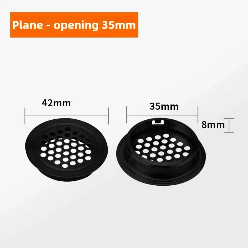 10pcs Round Cabinet Air Duct Vent Dia.19-53mm Stainless Steel Louver Mesh Hole Plug Decoration Cover Wardrobe Grille Ventilation