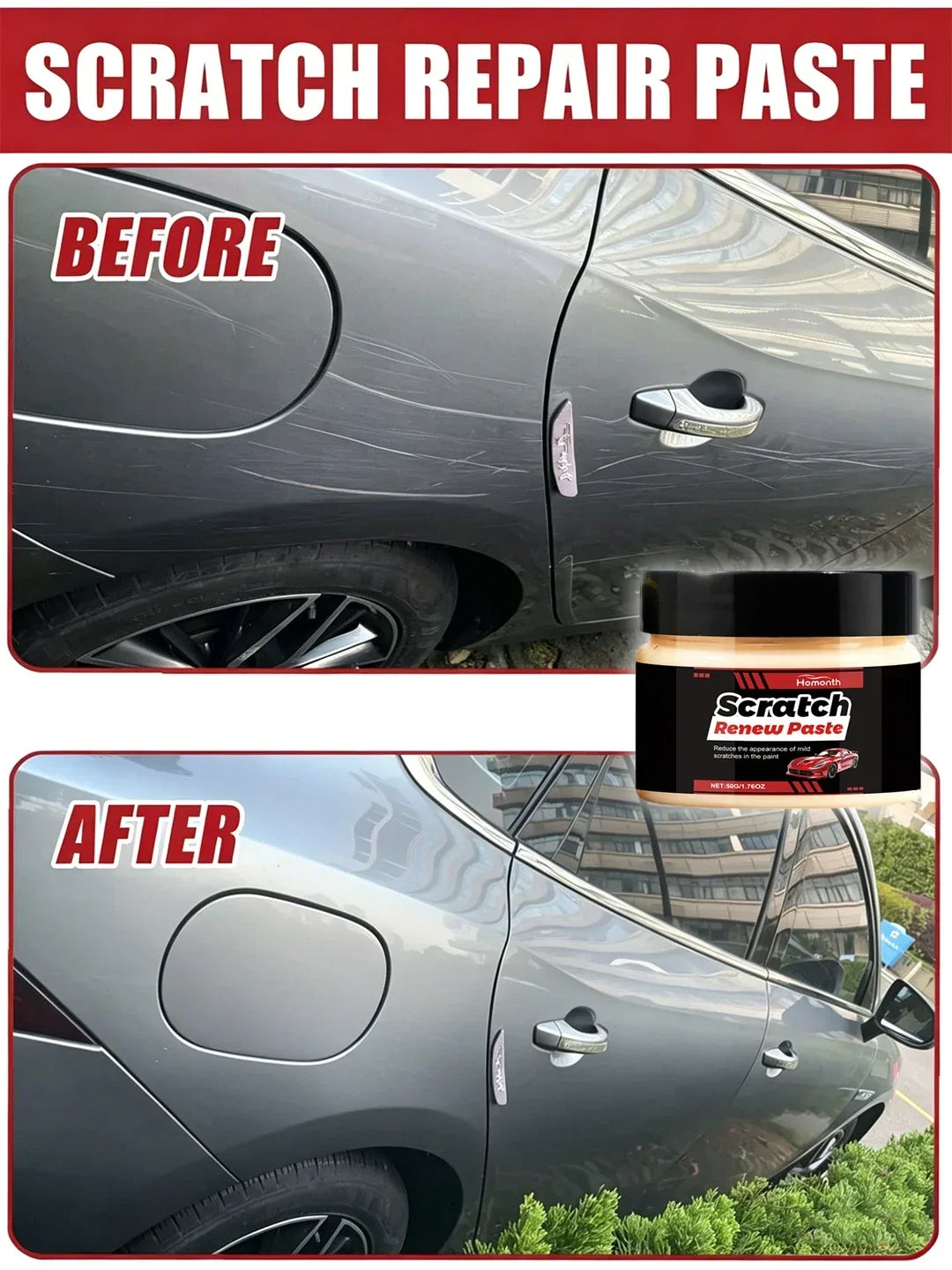 Car Scratch Remover Cream, Professional Auto Paint Polishing Paste for Scratch Care and Glossy Surface Renewal