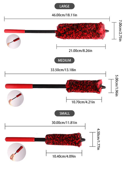 SEAMETAL Car Wheel Detailing Brush Bendable Auto Wheel Woolies Brushes Car Cleaning Tools for Car Rim Tire Washing Accessories