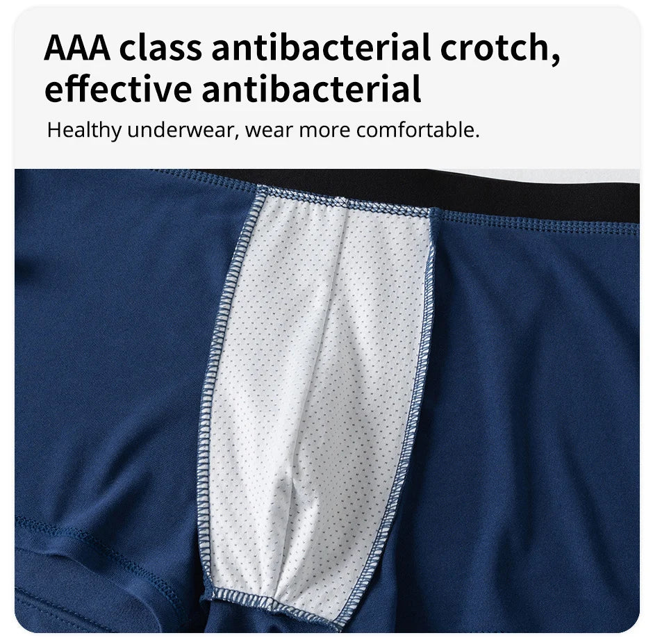 4 Pack Europe And America Size Men'S Solid Color Sexy Boxer Underwear Antibacterial Breathable Plus Size Men'S Shorts Underwear