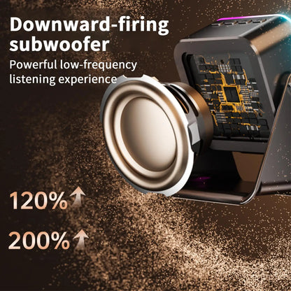 Upgraded Folding Phone Holder With Induction Speaker & Light, 10W Portable Audio Bracket For Desk, Home, Office, Travel Decor
