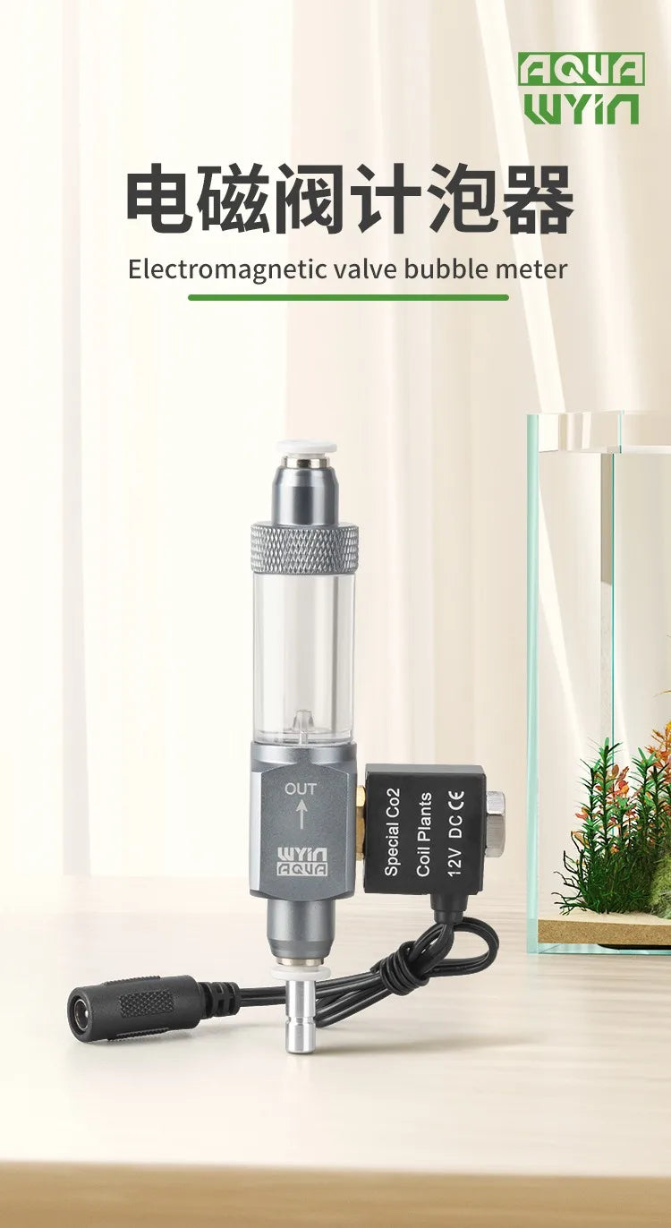 DIY Aquarium CO2 Solenoid Valve Bubble Gauge AC100-240V Fish Tank CO2 Generator Pressure Reducing Valve Equipment Supplies