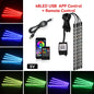 Car Interior Light Ambient Light with USB Cigarette Decorative Lamps RGB Car Footwell Light with Remote/Voice Control