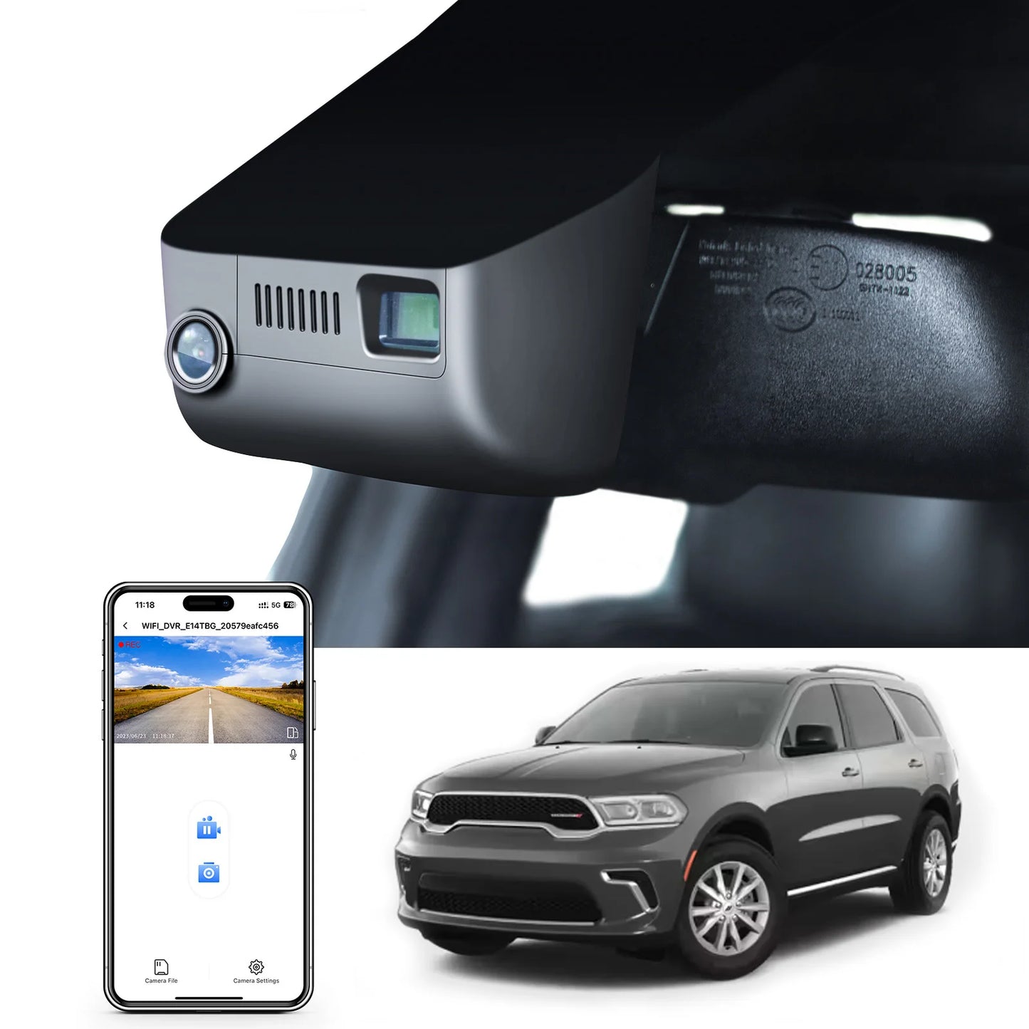 Mangoal Dash Cam 4K For Dodge Durango Dash Car Camera 2016-2026 GPS WiFi & App IMX 335 STARVIS Sensor Plug and Play DashCam