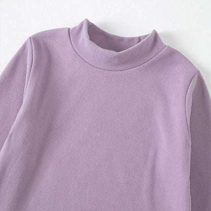 1/3/4 Pcs Children's Mid-collar Bottoming Shirt in Autumn And Winter Solid Color Joker Girls' Long sleeve T-shirt Boys' Casual S