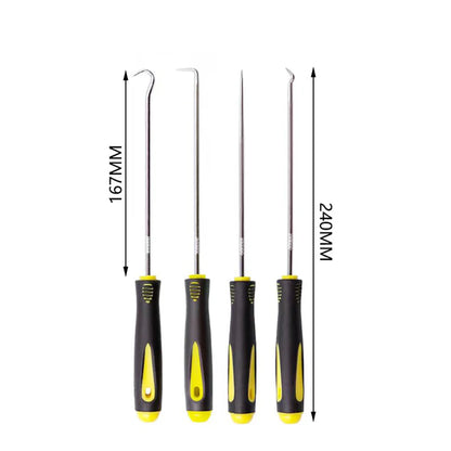 4pcs Pick and Hook Set Car Auto Oil Seal/O-Ring Seal Gasket Pick Hook Puller Auto Maintenance Tools Remover Tire Stone Cleaning