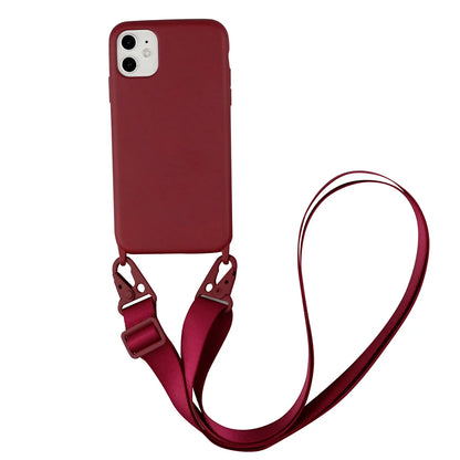 2024 Silicone Lanyard Phone Case For iPhone 12 13 Mini 14 15 16 Pro Max X XR XS Cover With Neck Strap Crossbody Necklace Cord