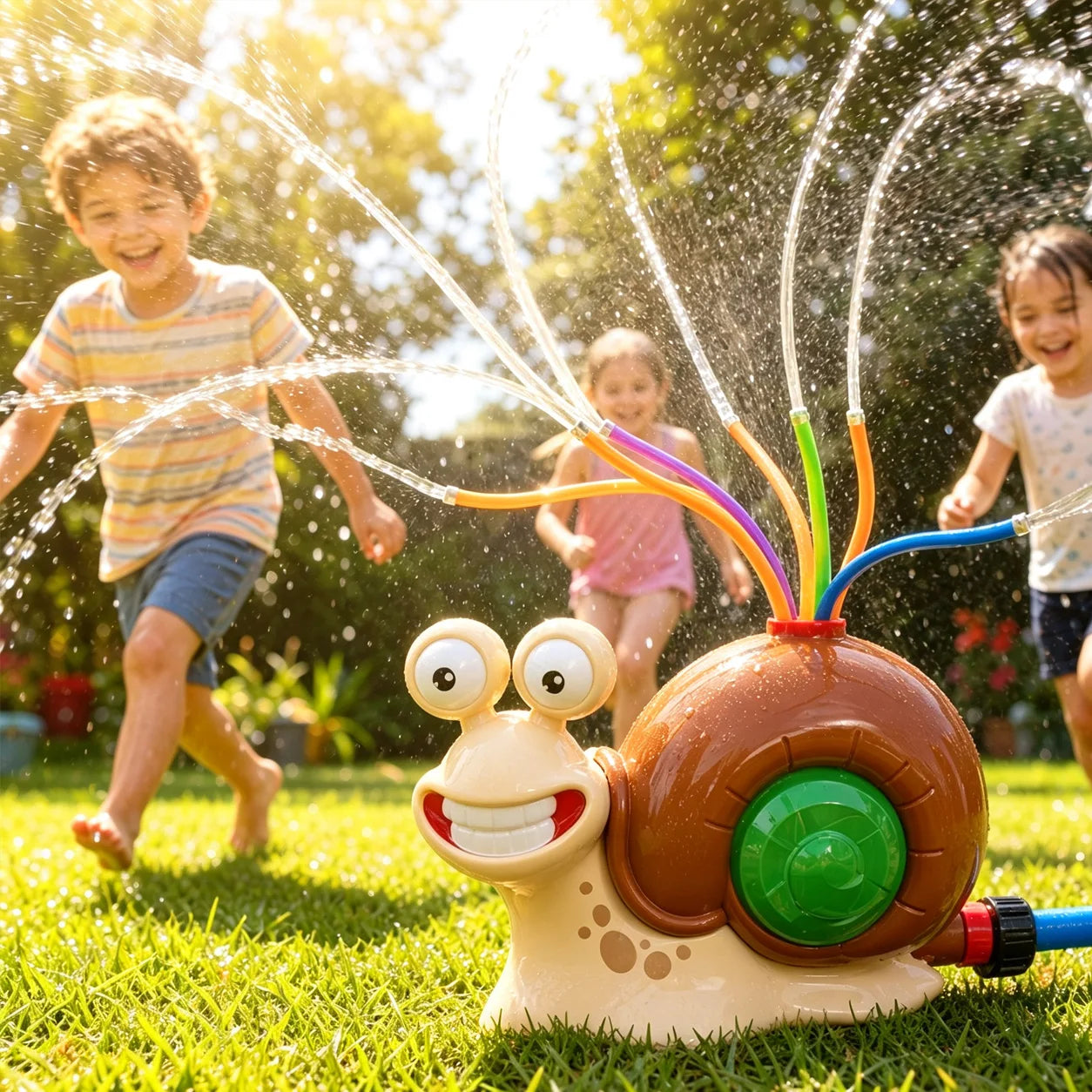Water Spray Outdoor Toy Snail Sprinkler Backyard Garden Water Toys Summer Yard Cartoon Splash Sprinkler Baby Bath Toy for Kids