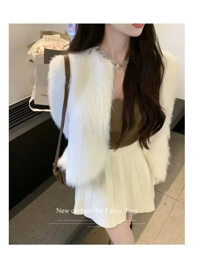Imitation Mink Cashmere Knitted Cardigan Sweater Coat Women Autumn And Winter 2023 Popular European Soft Cardigan Sweater Female