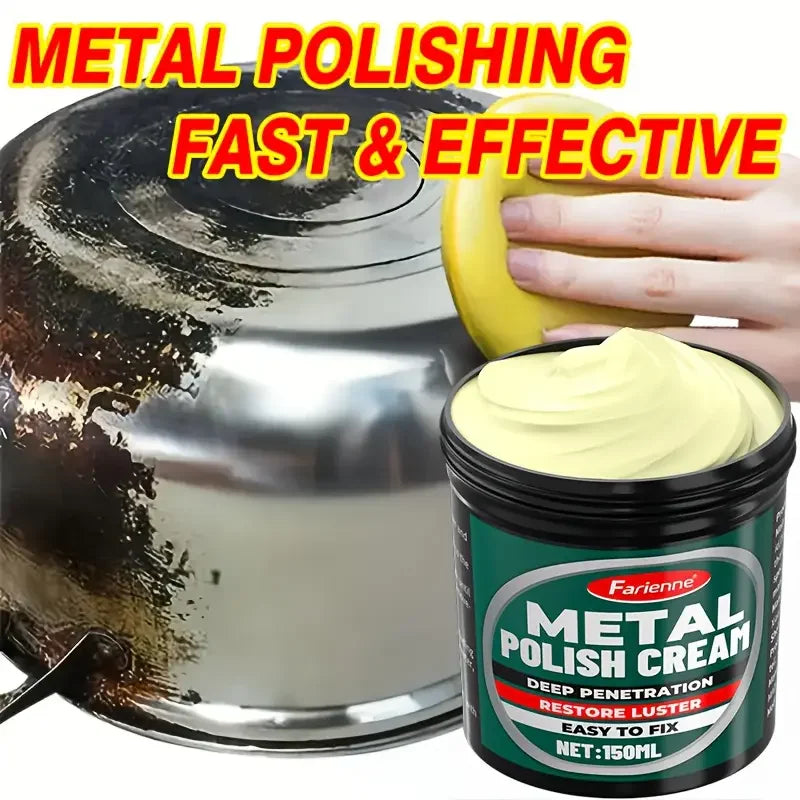 Multi-functional Metal Polishing Paste - Quick Chrome Repair, Shine Restoration and Rust Remover - Suitable for Cars and Motorcy