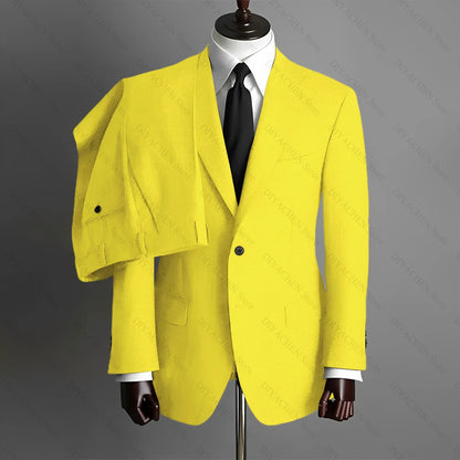 Fashion Gray Men Suits High-end Single Breasted Wedding Tuxedo Business Casual Office Male Suit Slim 2 Piece (Blazer+Pants)