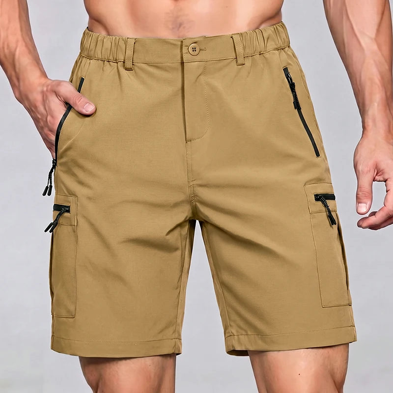 Men's Cargo Shorts; Summer Waterproof Breathable Comfortable; Multi-Pocket; Outdoor Casual Sports Beach Pants; Elastic Waistband