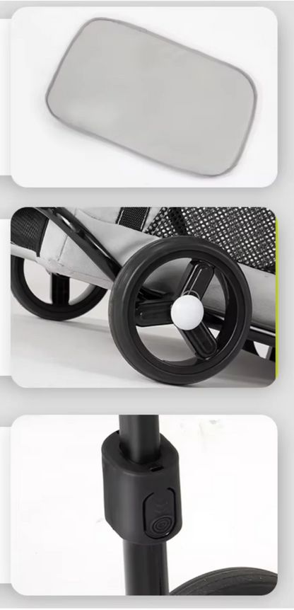 Outdoor Pet Travel Trolley Cart Universal Wheel Stroller Wheeled Box Removable Folding Dog Cat Carrier Bag Large Capacity Safe