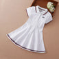 Kids Girls Sport Dresses Cotton Turn-Down Collar Tennis Dress 2025 New Summer Short Sleeve Golf Dress for Children