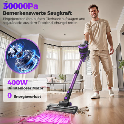 400W 4 in 1 Handheld Vacuum Cleaner Built-in 2500mAh Battery 20-30Kpa Strong Suction Wireless Portable Vacuum Blower Inflator Pump for Car Home Cleaning