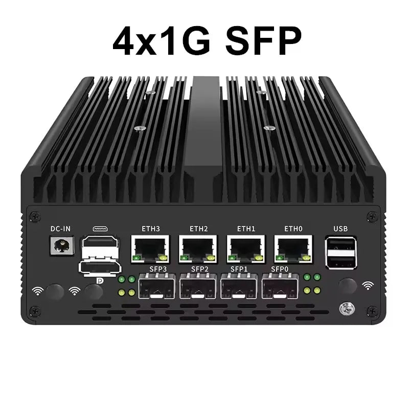 New Solid Firewall Appliance 12th Gen Intel Pentium Gold 8505 10G/1G SFP 4*2.5G RJ45 LAN 2*DDR5 NVMe Mini PC Proxmox ESXi Server