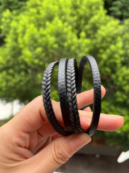 21cm Trendy Leather Bracelets Men Stainless Steel Multilayer Braided Rope Bracelets For Male Bracelets Jewelry