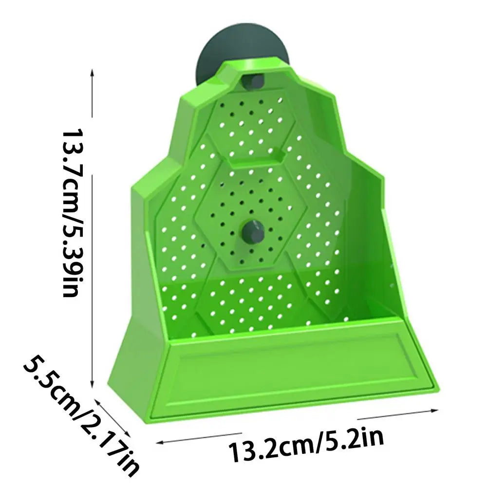 Corner Reptiles Feeder Box With Suction Cups Wall Mounted Terrariums Feeding Dish For Lizards Geckos Pet Reptile Feeder