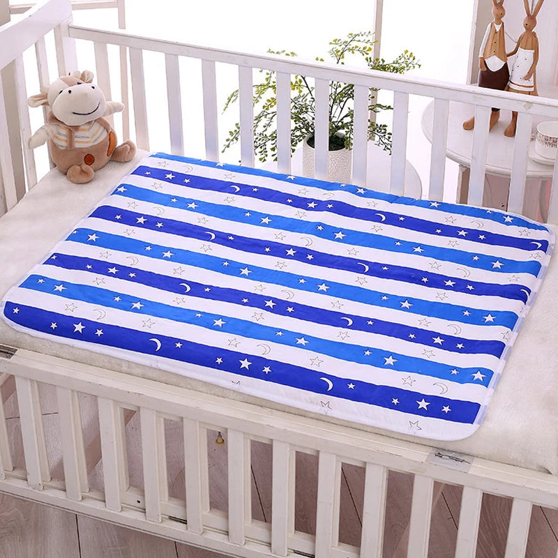 Crib Sheet Waterproof Baby Urine Changing Mat Cotton Reusable Infant Change Diaper Pad Cover Washable Newborn Bed Nappy Mattress