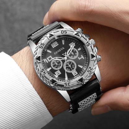 Luxury Arabic Dial Men Business Quartz Watch Fashion Silicone Strap Wristwatch For Man Clock Reloj Hombre (Without Box)