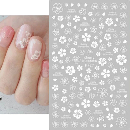 1PCS Laser Starburst Star Adhesive Nail Sticker 3D Nail Art Decoration Flashing Silver Flame Butterfly Nail Decal Press on Nails